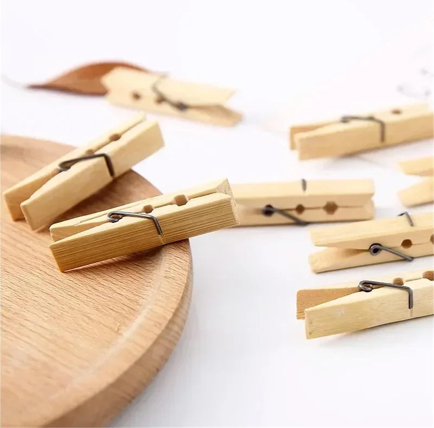 Clothes pins 100 PCS Natural Wood Color Heavy Duty Wood Clips for Hanging Clothes