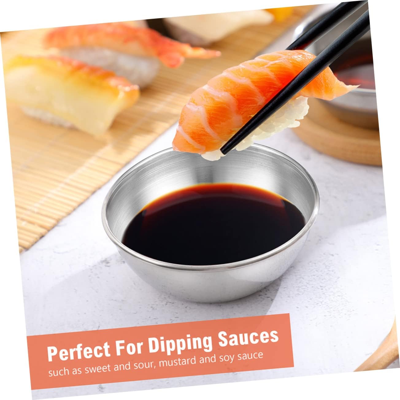4pcs Household Sauce Dish Condiment Plate Seasoning Holders Round Food Seasoning Plate for Dipping