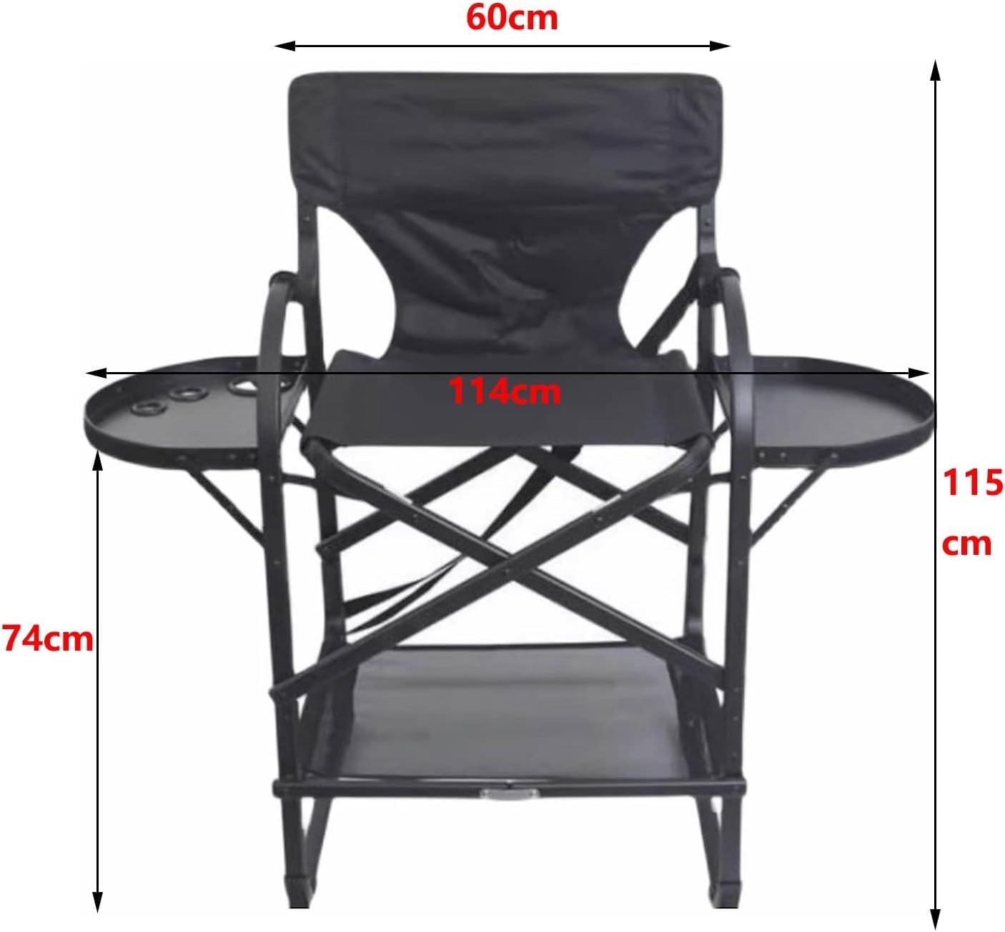 Chaise de réalisateur chaises de Maquillage Professionnelles, chaises de Maquillage Professionnelles, Chaise de réalisateur avec Table d'appoint et Poches latérales