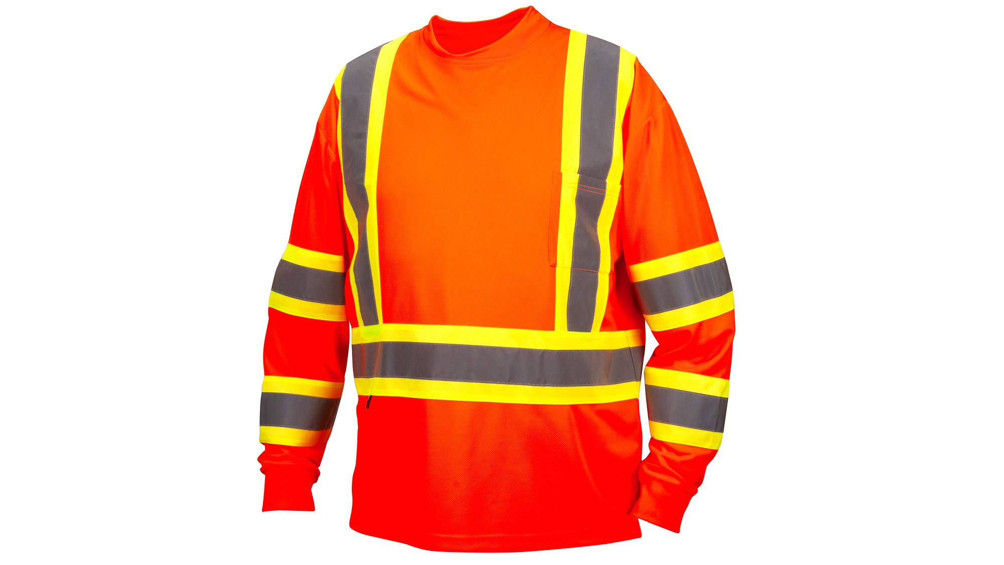 Pyramex RCLTS3120L RCLTS31 Series Long Sleeve T-Shirts Long sleeve moisture wicking t-shirt in orange - large