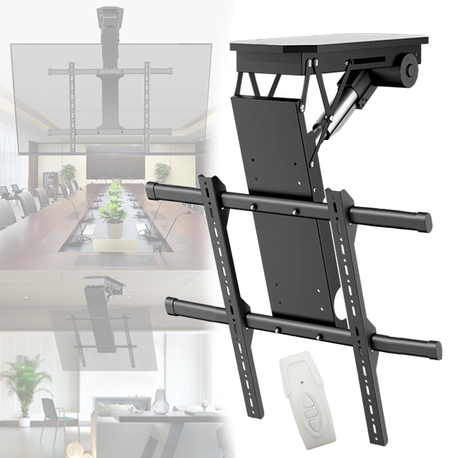 Supporto TV elettrico motorizzato con telecomando – Supporto regolabile da soffitto e parete per schermi di grandi dimensioni