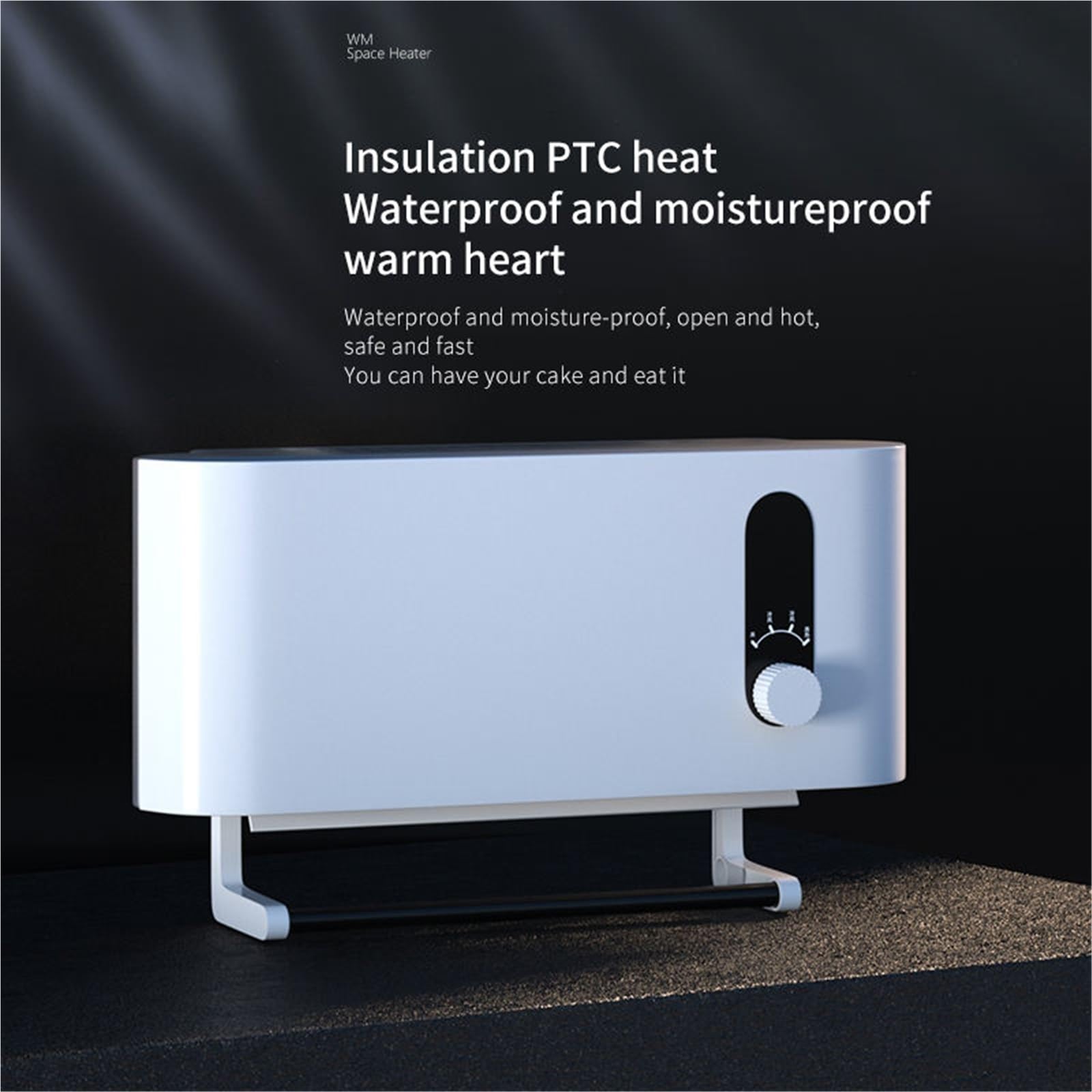 Grzejnik łazienkowy naścienny, termowentylator łazienkowy, podgrzewacz do ręczników, elektryczny grzejnik ceramiczny PTC o mocy 2000 W z pilotem, zabezpieczenie przed przegrzaniem, przenośny grzejnik