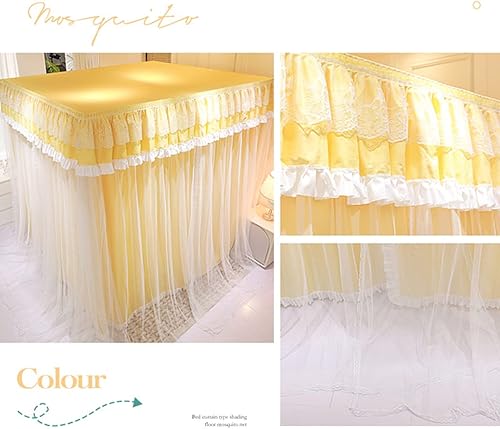 Vista 57 de Toldo de cama de 4 postes de esquina de princesa y bonita mosquitera para cama de niñas, dormitorio de adultos, habitaciones de niños; red de Vino