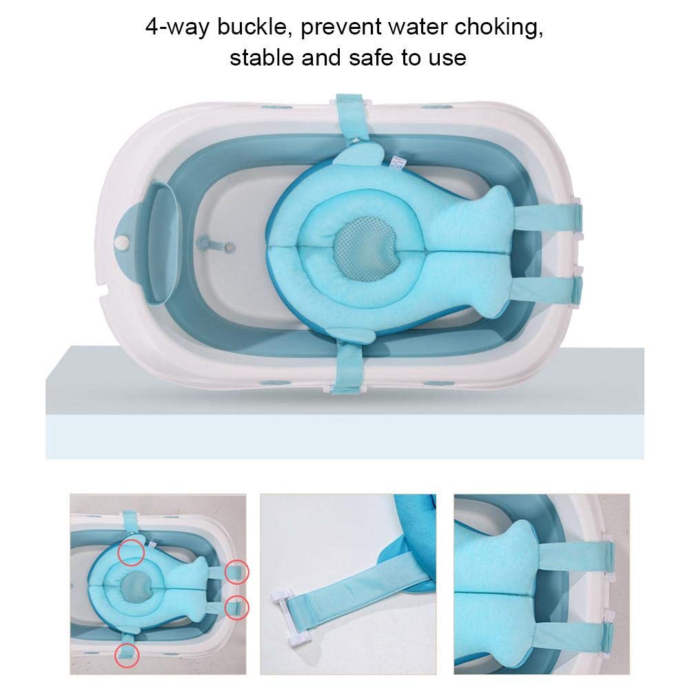 Cuscino Bagno Neonato Pieghevole - Supporto Per Vasca Con Fibbie Di Sicurezza, Morbido E Traspirante - Foto 2