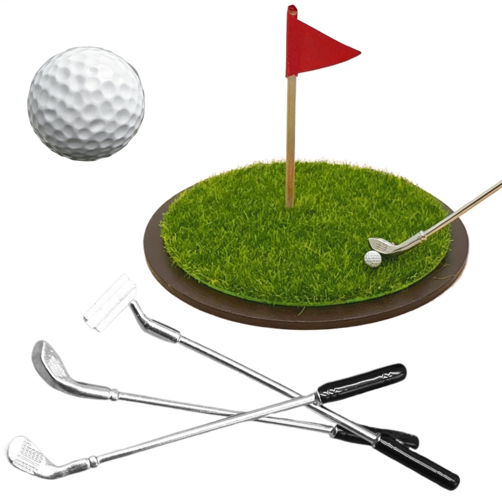 Mini-Desktop-Golfspiel, Tisch-Golfspiel, tragbares Mini-Putting-Green-Spielzeug-Set, tragbares Putting-Green-Spielzeug, PP-Metall, für Büro-Innen-Entspannungs-Kollegen-Schreibtisch-Spielnutzung