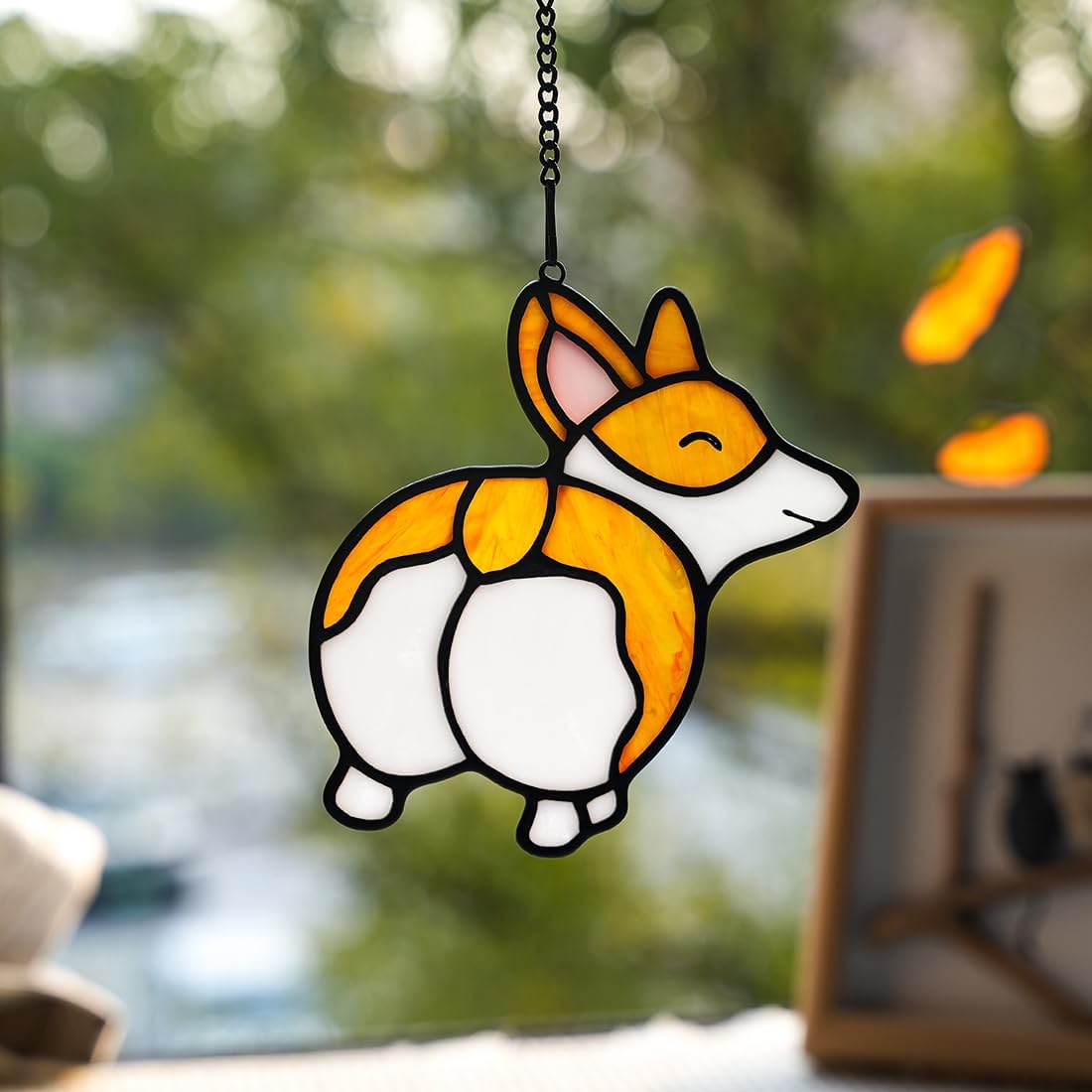 BOXCASA Corgi Decor Stained Glass Window Hanging,Corgi Gifts for Dog Lovers,Dog Stained Glass Suncatchers for Window,Mothers Day,Christmas,Housewarming Gifts for Women,Friends - Image 2