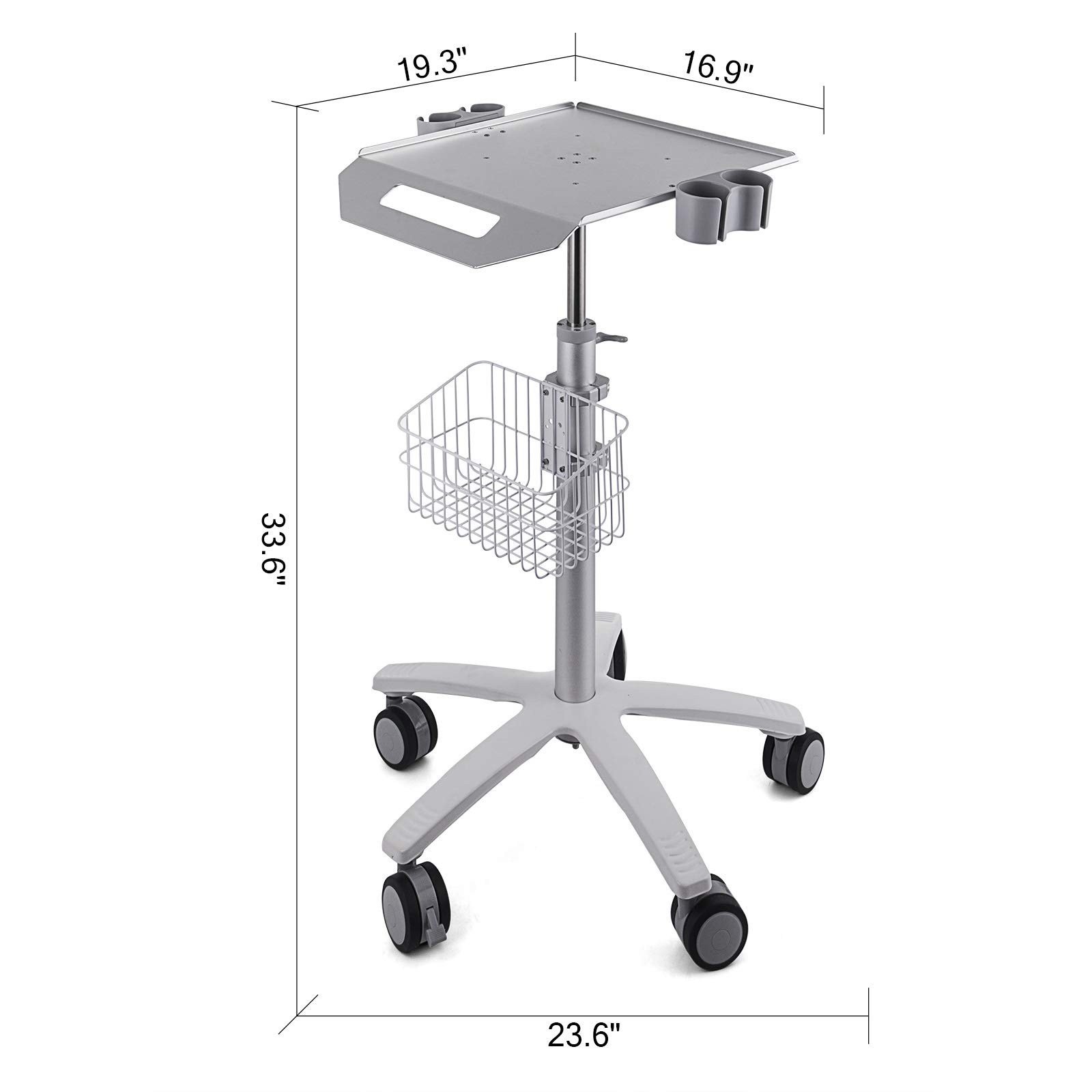 Carrello da Laboratorio 42x40cm Carrello Medico Regolabile da 75 cm a 105 cm Il Carrello Regolabile Per Laboratorio