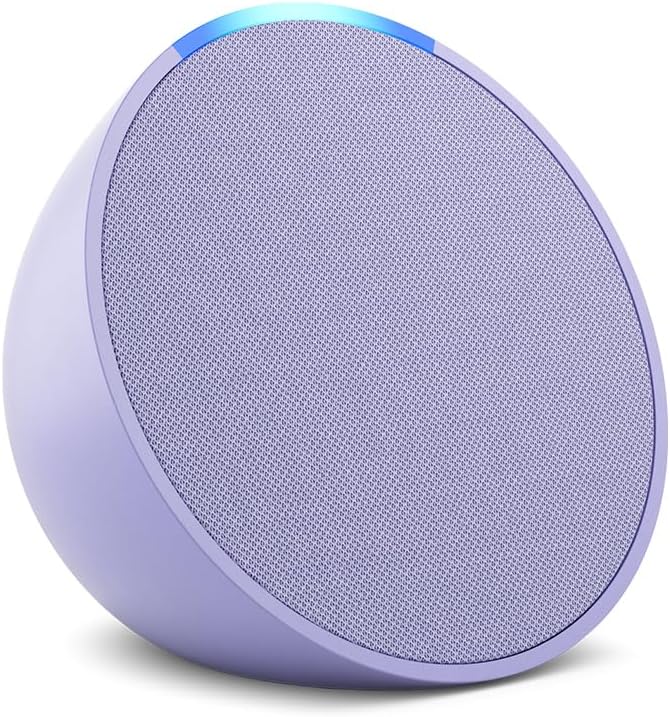 Echo Pop (Newest gen) | Full sound compact Wi-Fi and Bluetooth smart speaker | Lavender Bloom, with Alexa+ Early Access