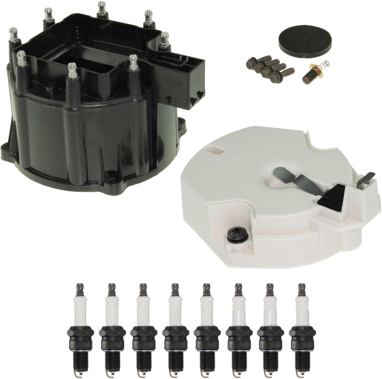 Replacement Distributor Rotor Cap and Spark Plugs 0.060" Kit For Cadillac 6.0 V8
