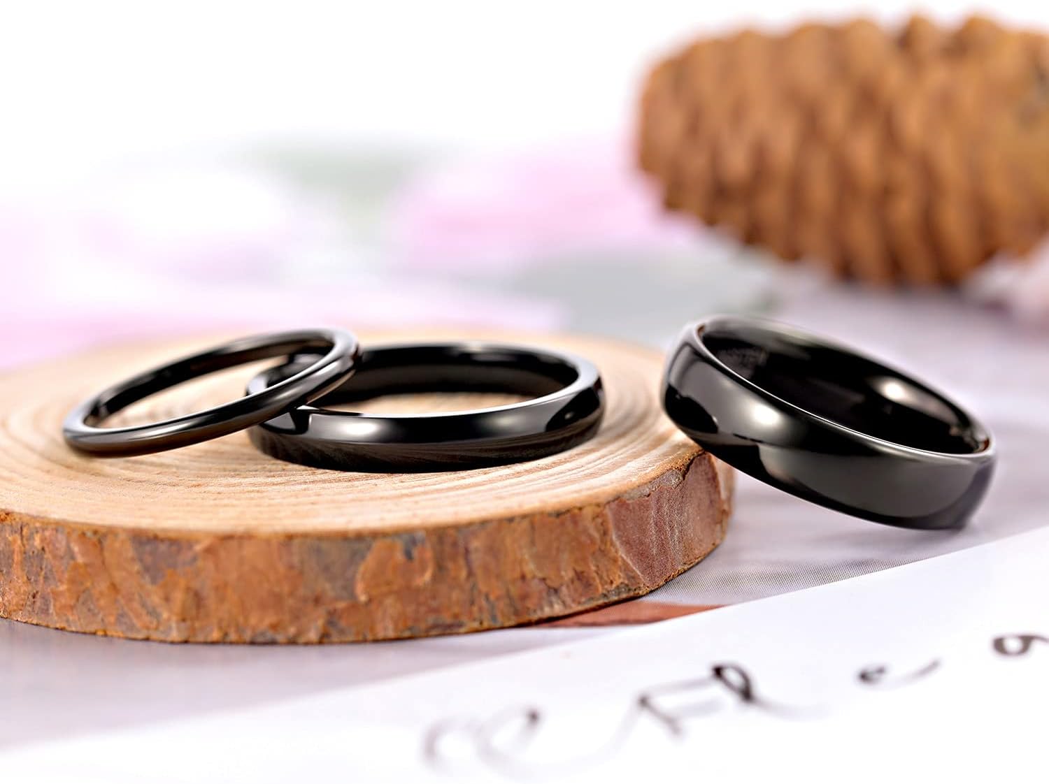 SHINYSO 2mm 4mm 6mm Black Tungsten Carbide Ring Dome Polished Wedding Band for Men Women Comfort Fit Size 4-12 - Image 3