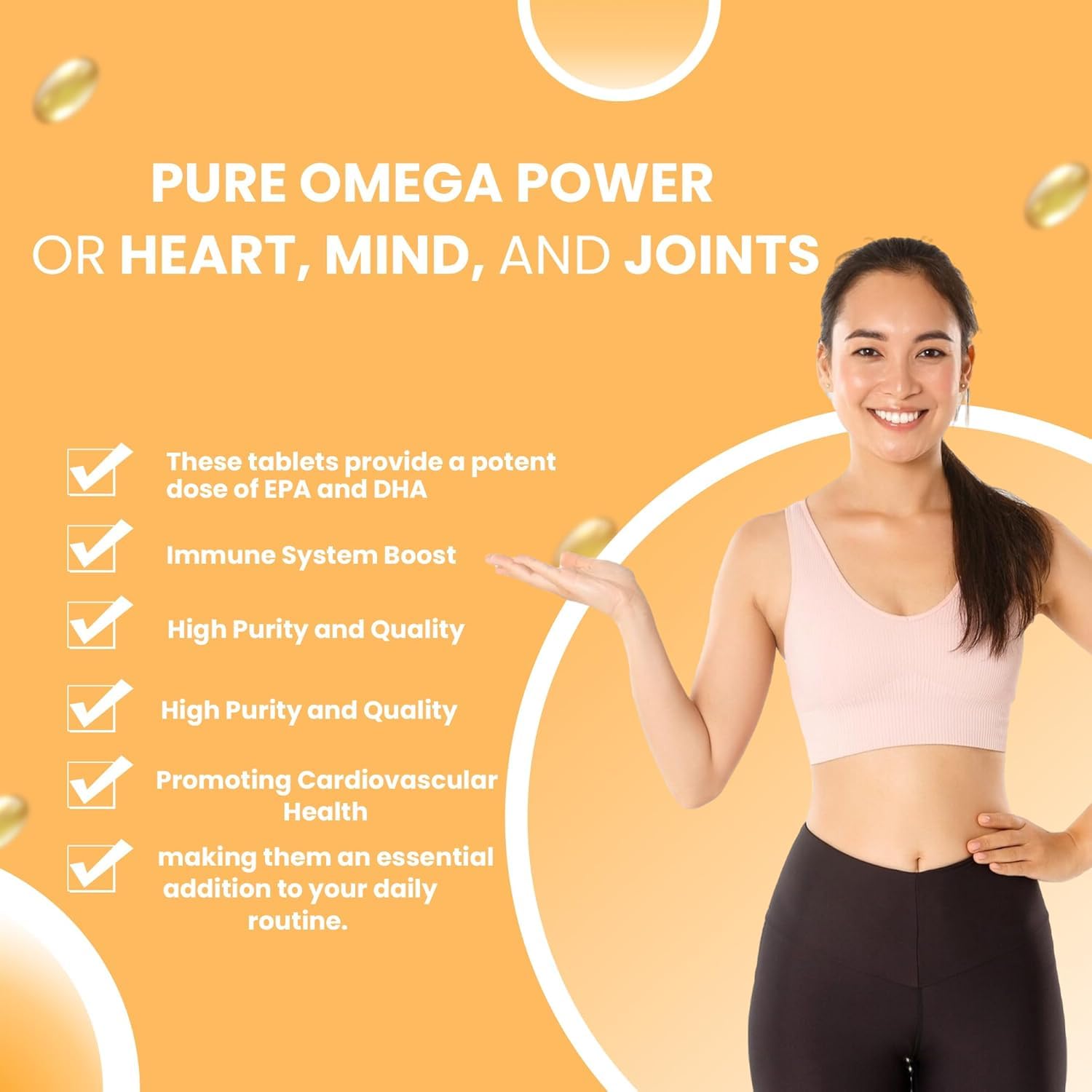 Muvicare Omega-3 Fish Oil 1000mg, 120 Capsules | High Potency EPA & DHA Omega-3 Supplement for Heart, Brain, Joint & Eye Support - Burpless Formula, No Fishy Aftertaste 2