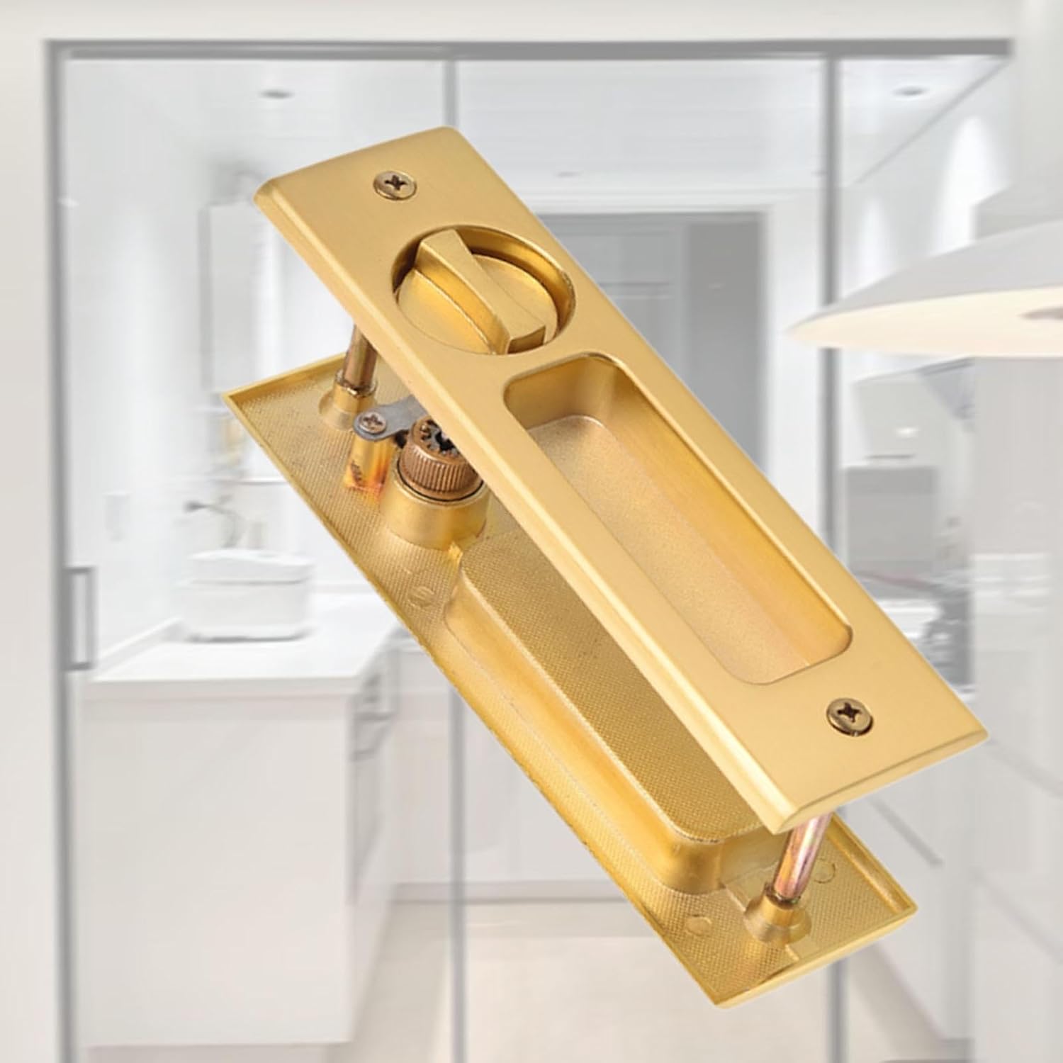 Invisible Door Lock Handle for Sliding Door Replacement Pocket Door Hardware Gold