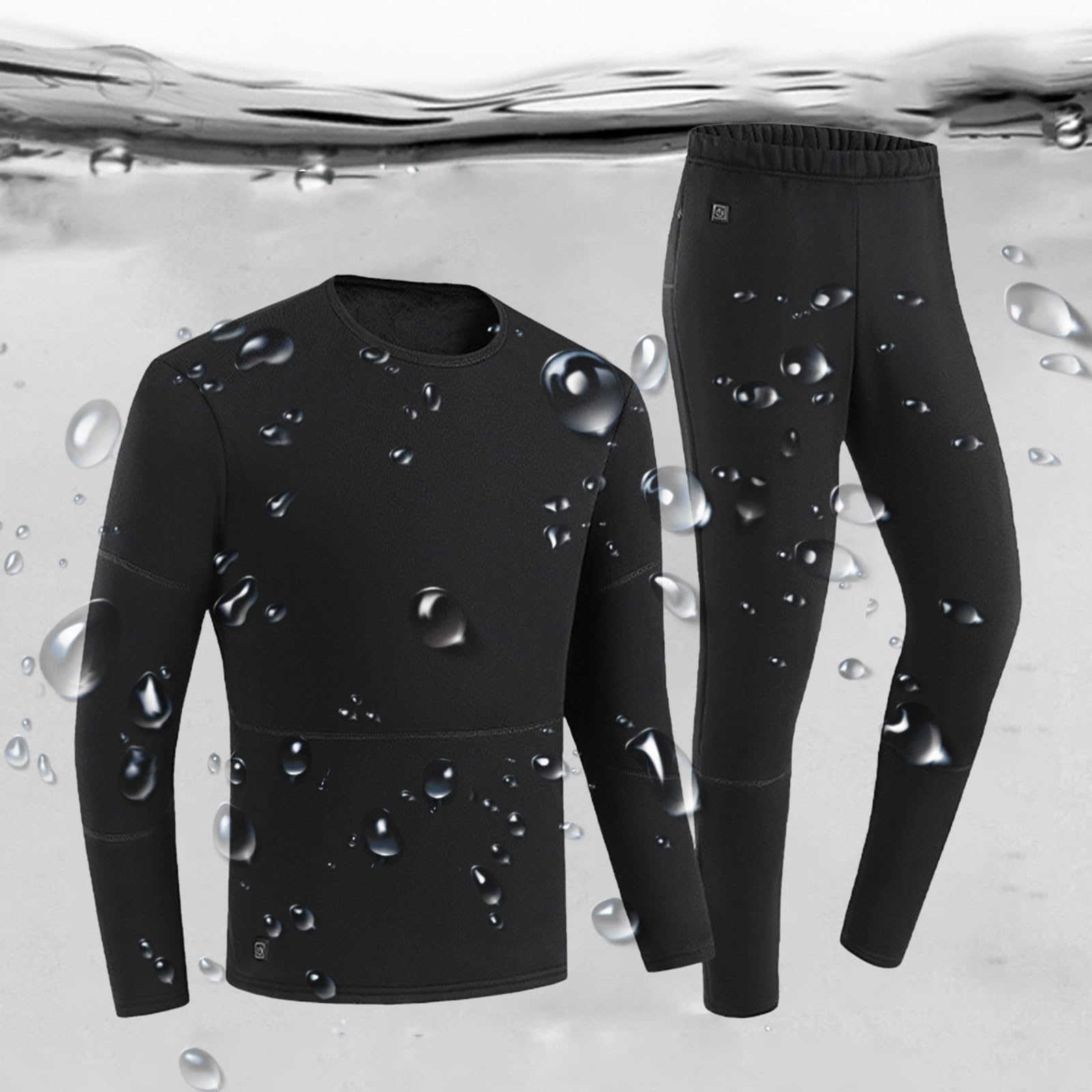 Funktionsunterwäsche Herren Fußbal Unterhemd Unterhose Thermounterwäsche Set Skifahren Innenfleece Thermohose Dicke Winter Warme Skiunterwäsche Lange Thermoanzug Atmungsaktiv Thermobekleidung