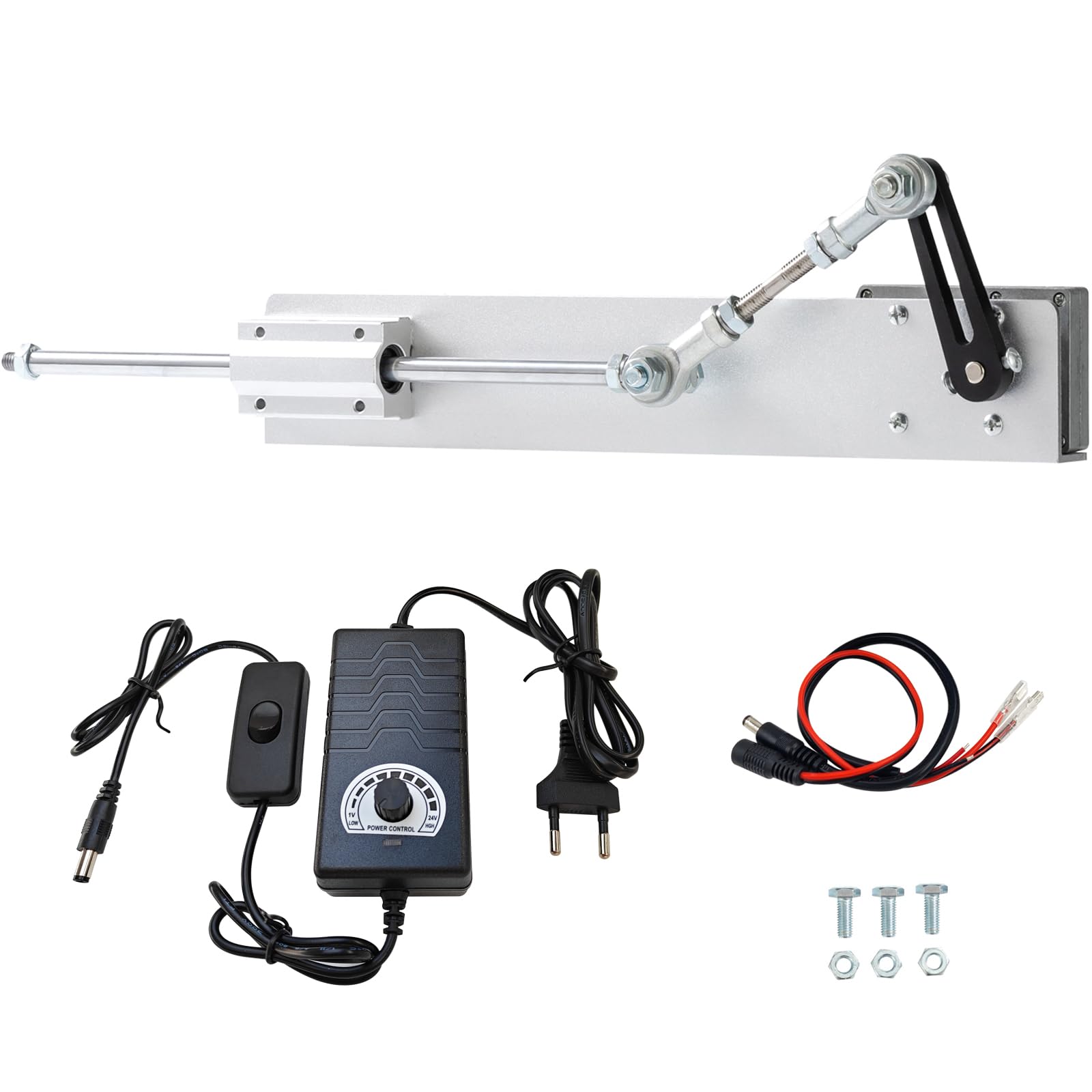 Motor de pistón alternativo CC 24 V, máximo empuje 18 kg, carrera ajustable de 3 cm a 15 cm, 120 rpm, con regulador de velocidad (24 V, 150 mm120 rpm)
