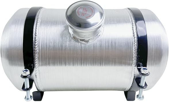 JSD 2.9 Gallons Overall 8" x 14" Aluminum Spun Round Gas Tank Center Fill 3/8" NPT Outlet