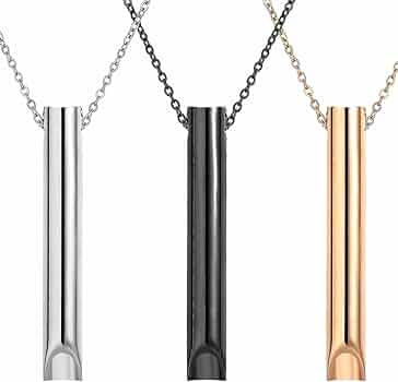 Breathing Necklace Collier De Respiration De Pleine Conscience - Collier Pour Soulager L'anxiu00e9tu00e9, Le Stress, Les Attaques De Panique - En Acier Inoxydable - Pour Collier Respiration Anti Tabac