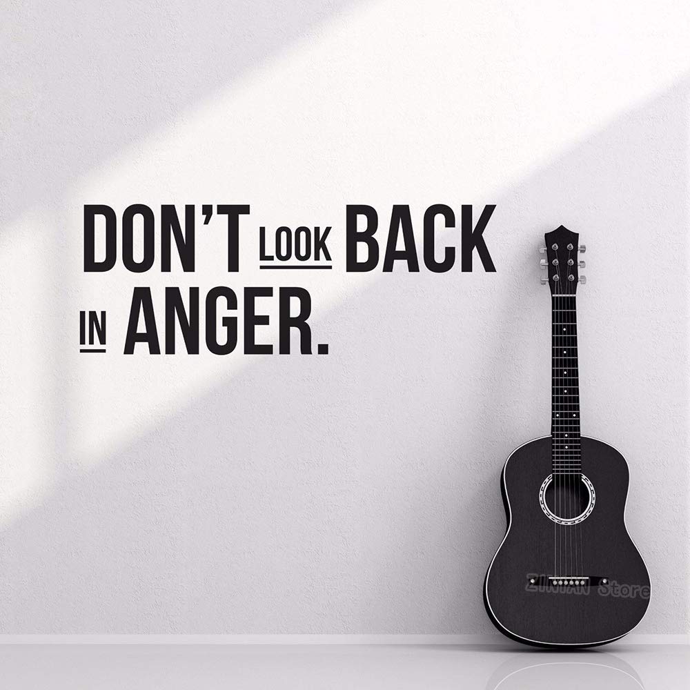 Shengww Oasis Don’t Review Angry Rock Band Lyrics Quotes Wall Stickers Vinyl Decals Teens Bedroom Music Art Decals 58X21cm