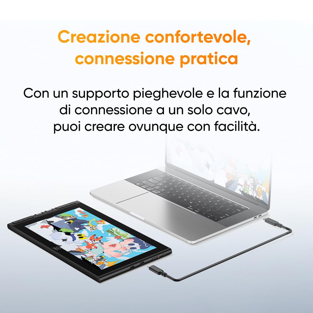 XPPen Artist 12 3rd Tavoletta grafica con schermo, 12 pollici con rotella X-Dial, 8 tasti rapidi, stilo X4 a 16384 livelli per illustratori, designer o studenti d'arte