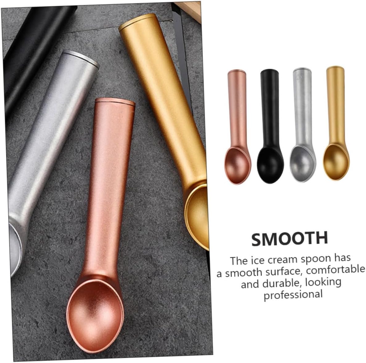 BESTOYARD 4pcs Non-stick Ice Cream Scoop for Melon Desserts and Fruits Kitchen Tool for Effortless Serving and Easy Cleaning