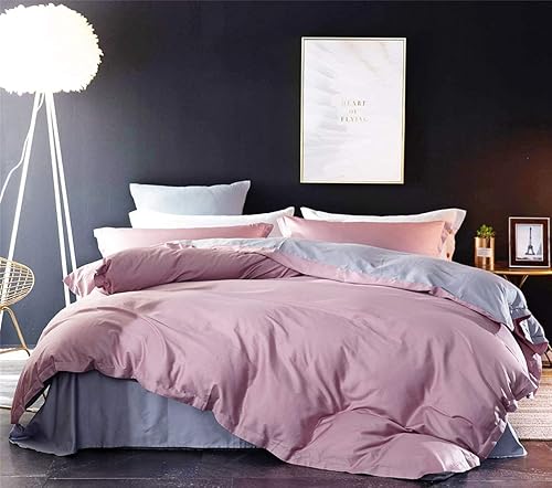 Miniatura 5 de Sheets N More Funda de edredón reversible de 5 piezas, 800 hilos, 100 % algodón egipcio, funda de edredón, blanco y mose, completa (84 x 86