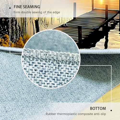 Tapis de chambre lavable lever de soleil pour sol doux - 7