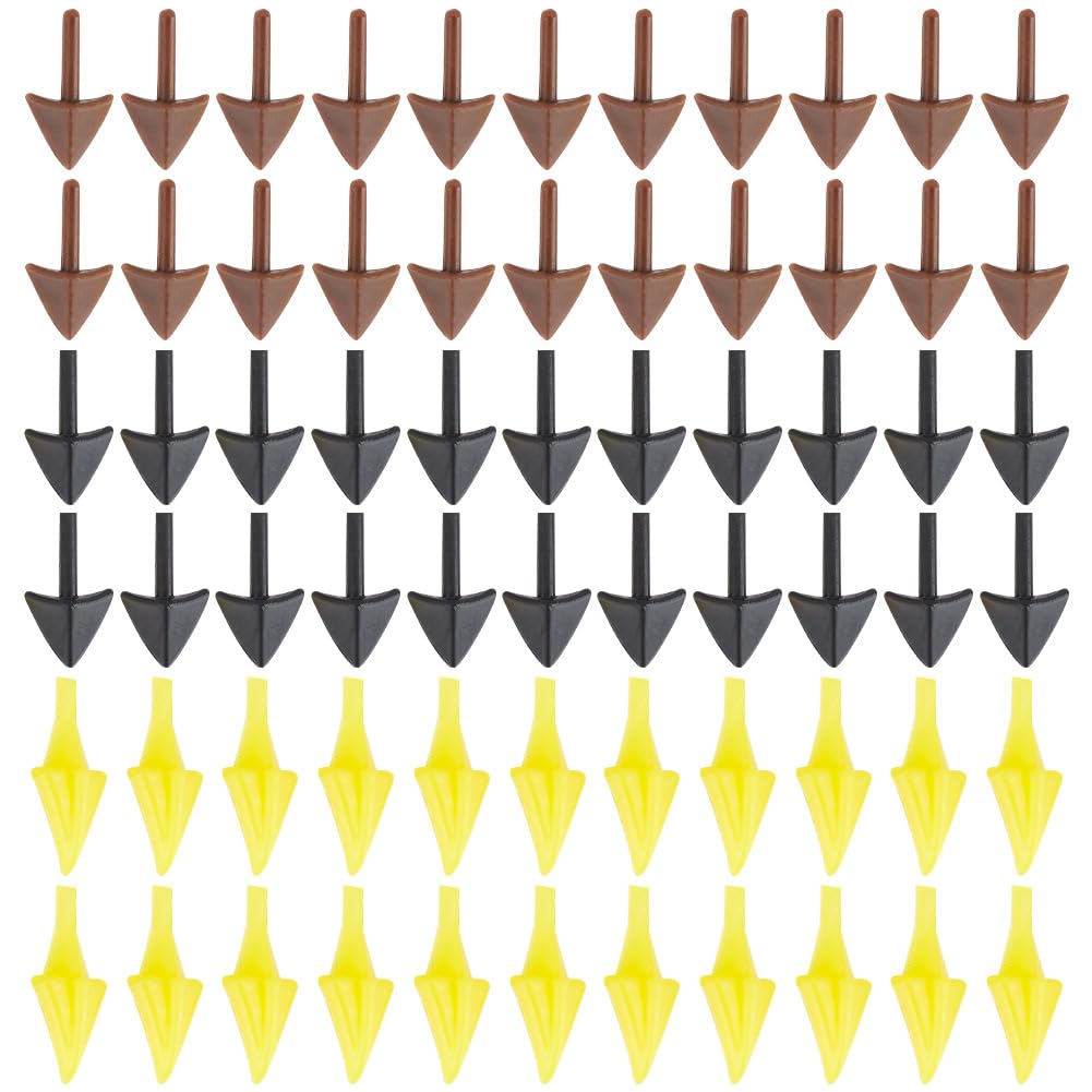 GOMAKERER Pack of 225 3 Colours Plastic Bird Beaks, False Chick Mouth Inserts, Chicken Doll Making Accessories, Doll Accessories for Easter Party, Doll Accessories