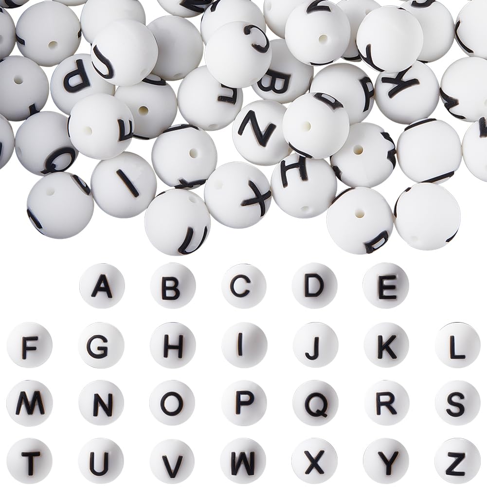 Perles en silicone alphabet pour personnaliser vos porte-clés