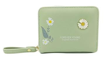 Valerie Women Small Wallet For Girls Credit Card Holder Coin Purse Zipper Small Secure Card Case Cute Wallets Mini Wallets For Women (Green) - image, photos