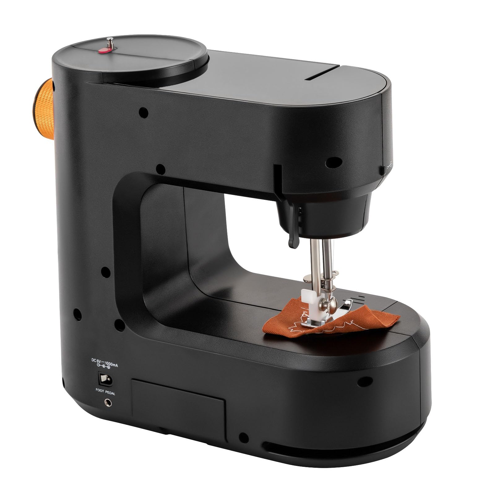 Mini Nähmaschine mit Fußpedal & LED – Tragbare elektrische Nähmaschine mit 2 Geschwindigkeiten & 5 Sticharten – Kompakt & leicht für Anfänger, Kinder & Haushalt (Schwarz)