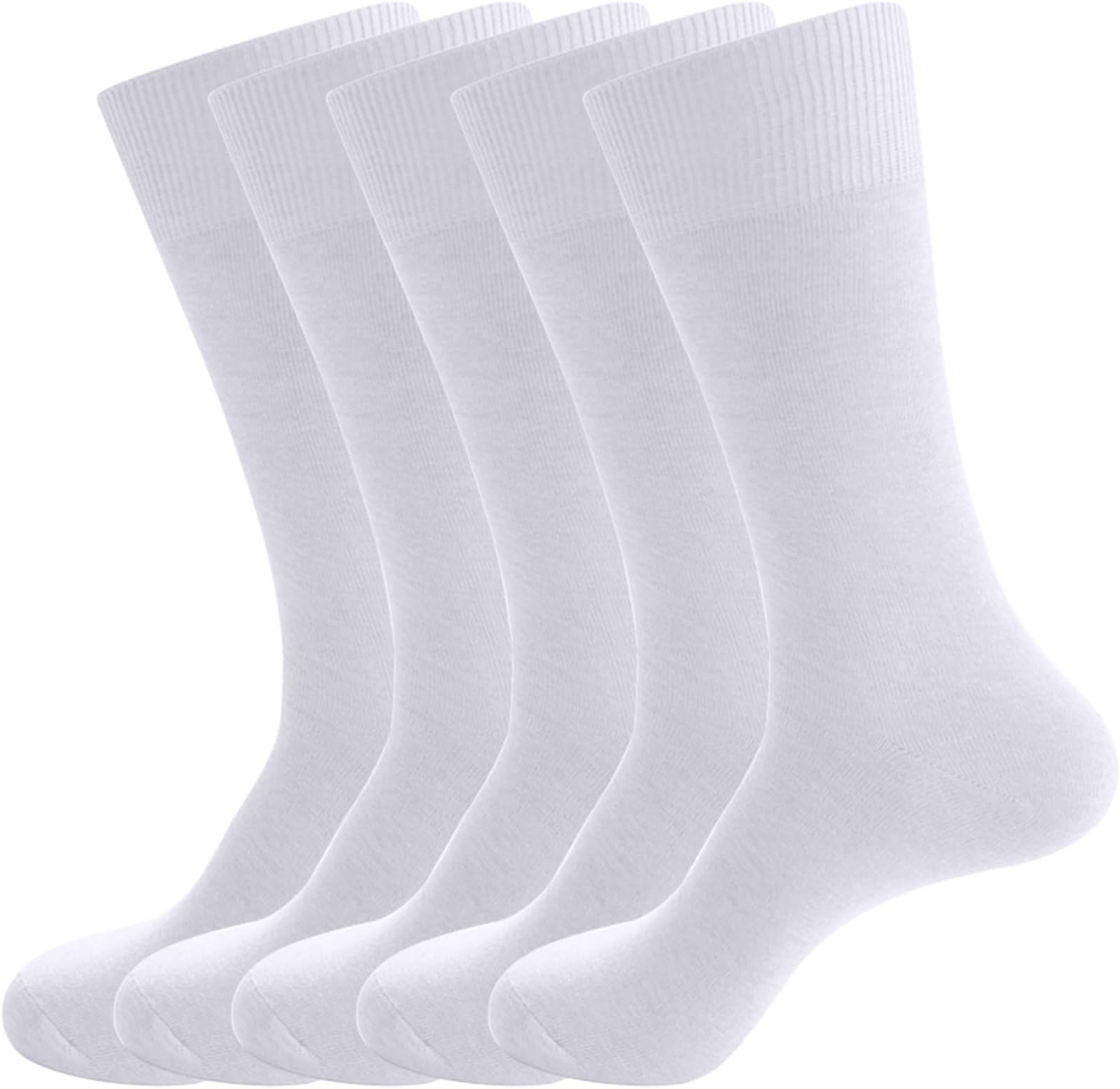 Men's Dress Socks 5 Pairs Mens Cotton Calf Business Formal Socks Soft Breathable Athletic Long Crew Casual Socks