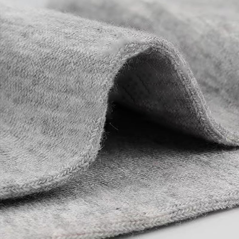 10 Pairs Unisex Crew Ankle Socks, Non-Slip Solid Color Breathable Polyester Knit Fabric with Elastane - Grey4