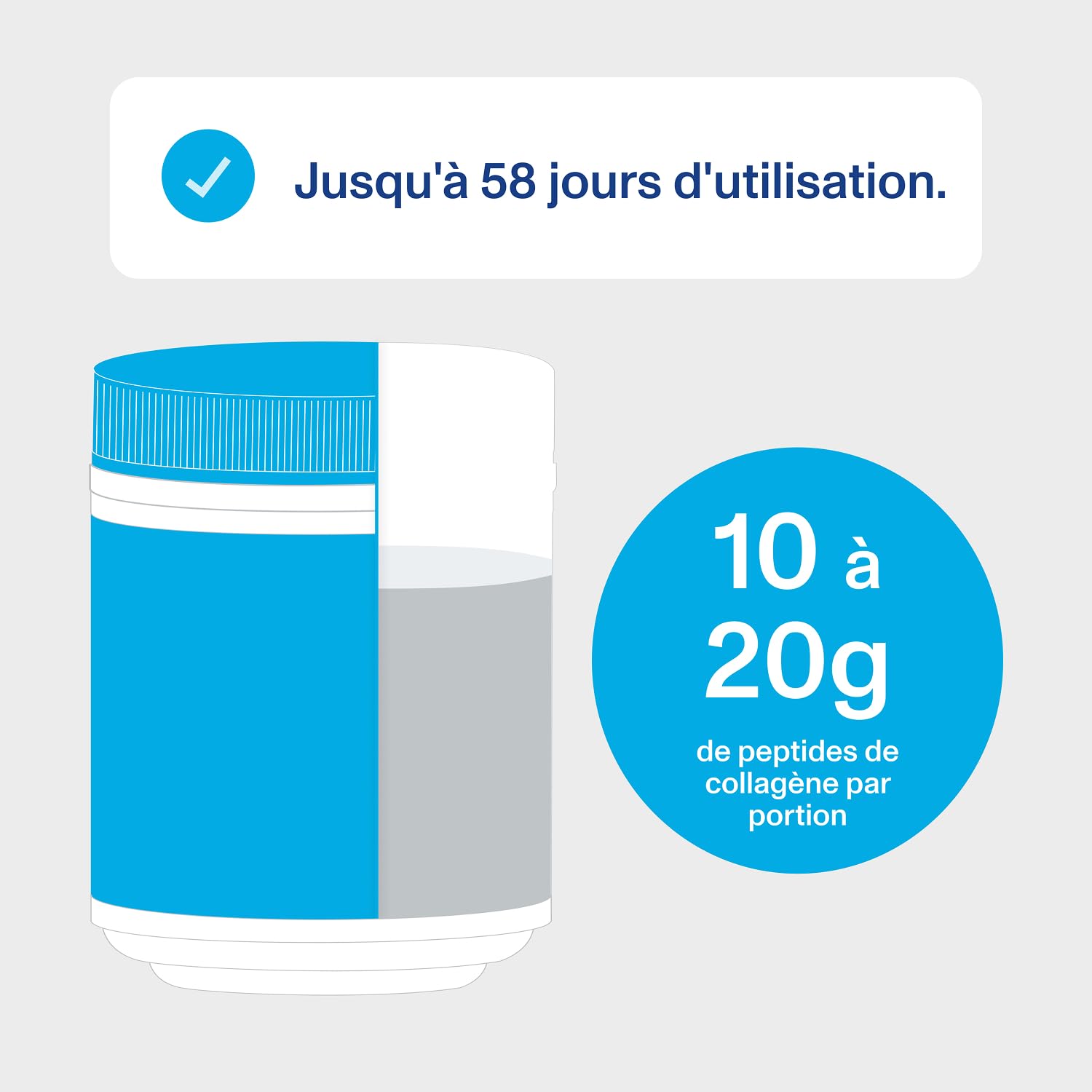 Vital Proteins Duo Essentiels Collagène, Goût Neutre, 587 g & 264 g | Format idéal pour ne jamais manquer de collagène, 10 g Peptides de Collagène Hydrolysés Type I & III, Made in France