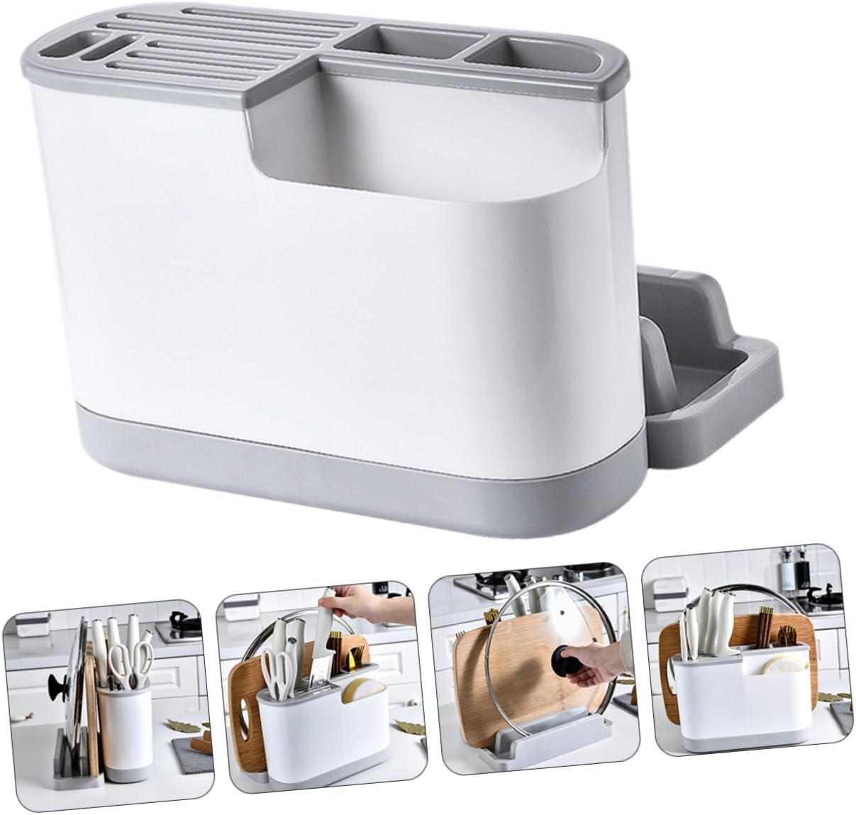 KICHOUSE Cutlery Storage Rack Silverware Kitchen Drying Rack Holder for Cooking Utensils Easy-clean Cutlery Holder