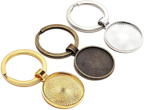 Miniatura 7 de Bandejas colgantes de bisel redondo, cabujón, base en blanco para manualidades, fotos, joyas, hallazgos, fabricación de accesorios, Plata Plata