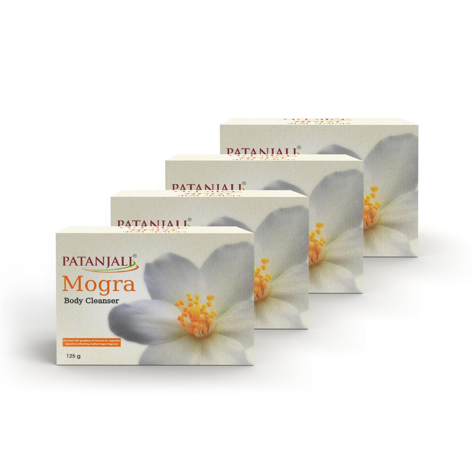 Patanjali Mogra Body Cleanser Soap 125g, Refreshing Body Wash, Gentle Cleansing Soap, Suitable for All Skin Types (Pack of 4)-image-8