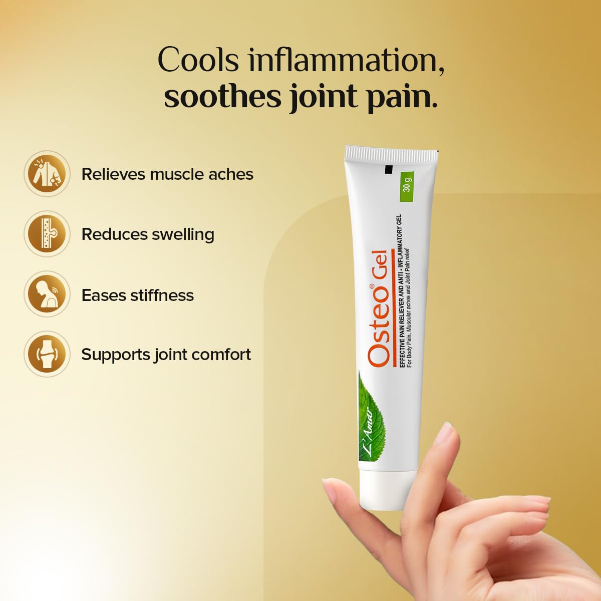 L’Amar Bone & Joint Wellness Combo | KAL 60 Tablets + OSTEO 60 Tablets + OSTEO Gel 30g | Ayurvedic Bone Strength, Arthritis Pain Relief, Joint Support, Calcium Supplement — Amazon image 4