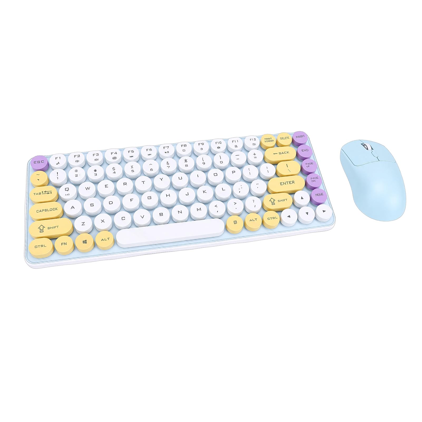 Set Tastiera e Mouse Wireless, Tastiera Meccanica Gioco Bluetooth a 85 Tasti 2,4 GHz e Mouse per Computer Desktop, PC Portatile, Silenzioso, Regali Tecnologici per Uomini