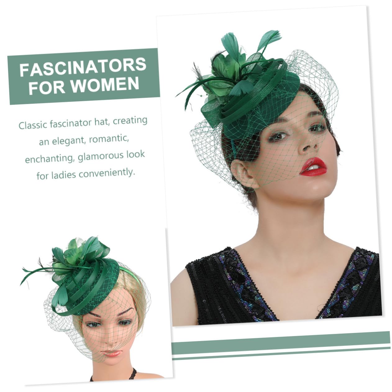 FRCOLOR 4 Tocados Con Clip Elegantes Tocados Para Eventos De Mujeres De Mascarada Y Fiestas Formales.