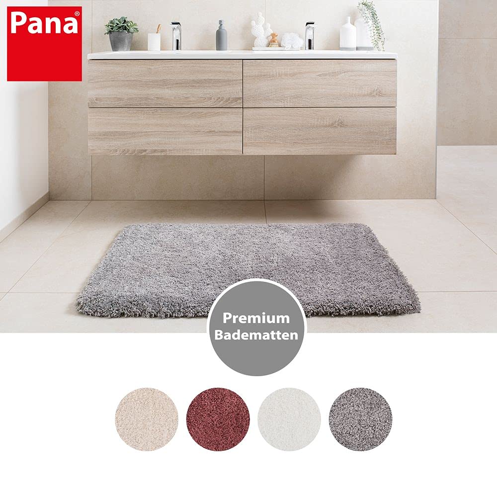 PANA Vienna mata łazienkowa premium • Dywanik łazienkowy z wysokim runem • Dywanik pod prysznic • Dywanik do WC • antypoślizgowa • chłonna • Rozmiar: 80 x 150 cm • Kolor: szary