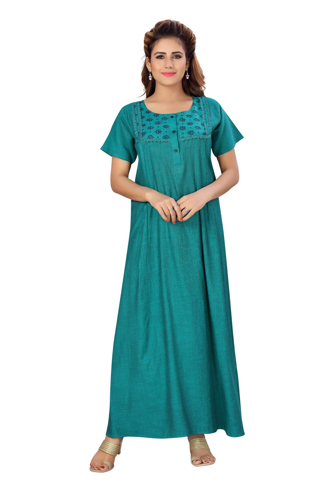 CEE 18Women's Cotton Solid Floor Length Nighty