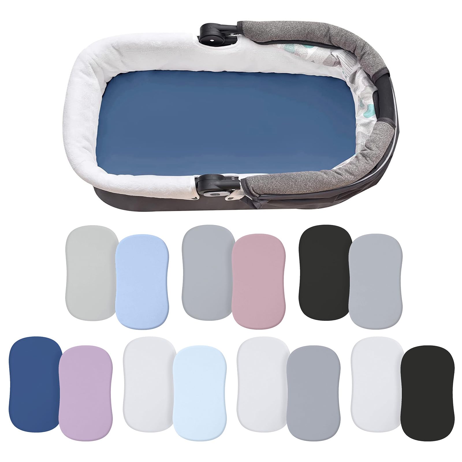 Fowspvzn Pack of 2pcs Baby Fitted Sheet Crib Bed Sheet Fitted Bassinet Sheet Mattress Covers Cradles Removable