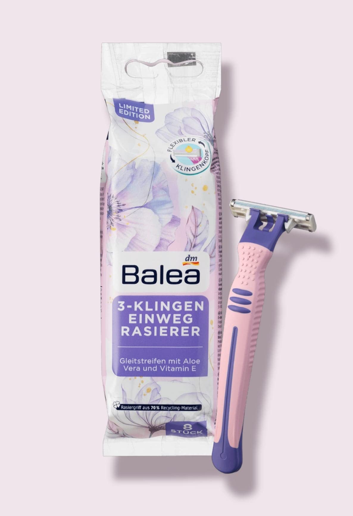 Balea Hyaluron Lifting-Kur Ampullen - Anti-Falten, Glättung und sichtbar straffere Haut, 6 er Pack (6x7ml) inklusive 8 Einwegrasierern als Geschenk
