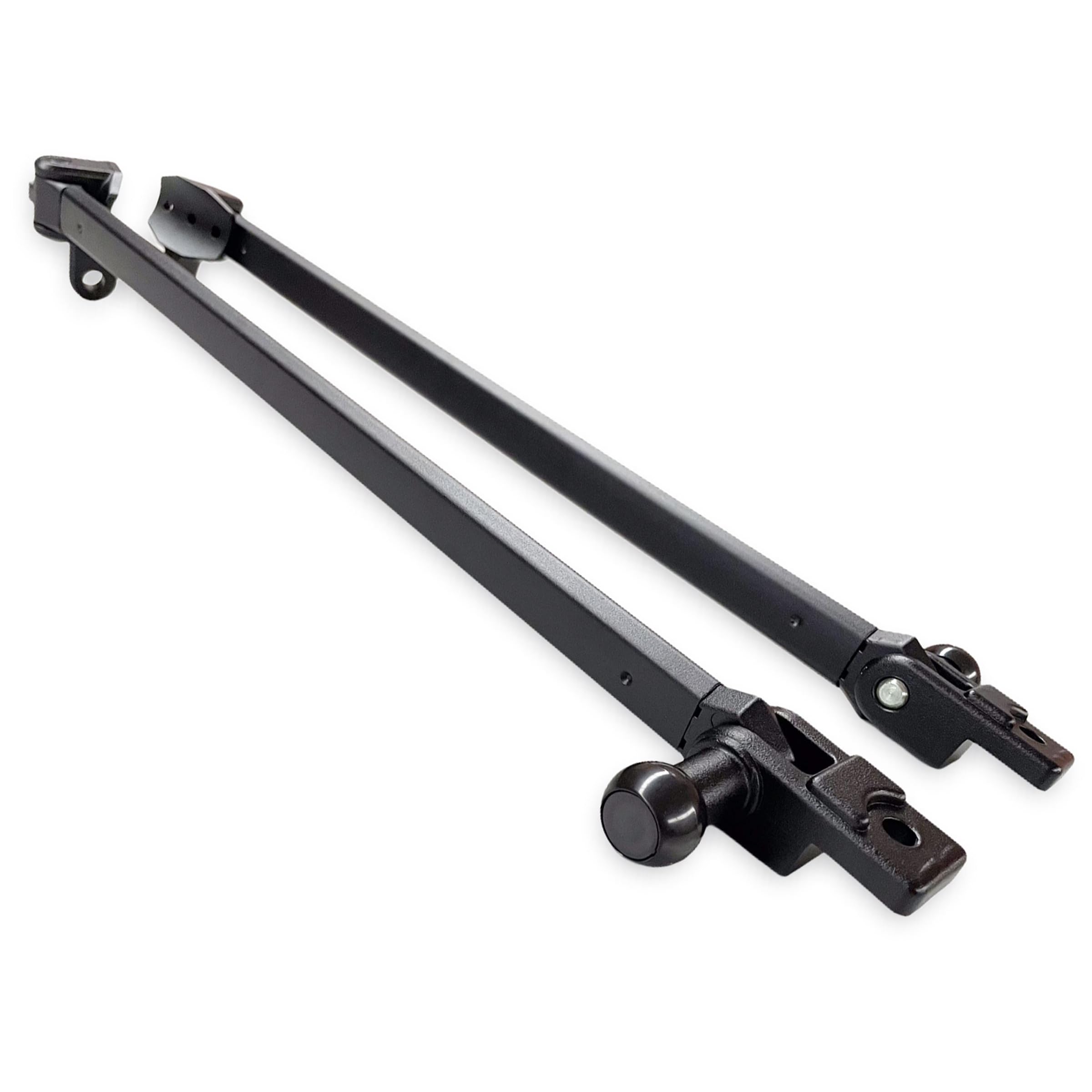 Teletoldo – Kit de Brazos para Toldo de Balcón de 50 ctms. con Sujeción a Barandilla ● Muelle Retráctil ● Pletinas + Tornillos + Embellecedores Incluidos ● Color Negro