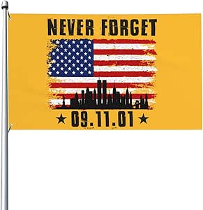 3x5 Ft NEVER FORGET 9/11 USA NY Skyline Flag – 100% Polyester, Printed, Outdoor/Indoor Use