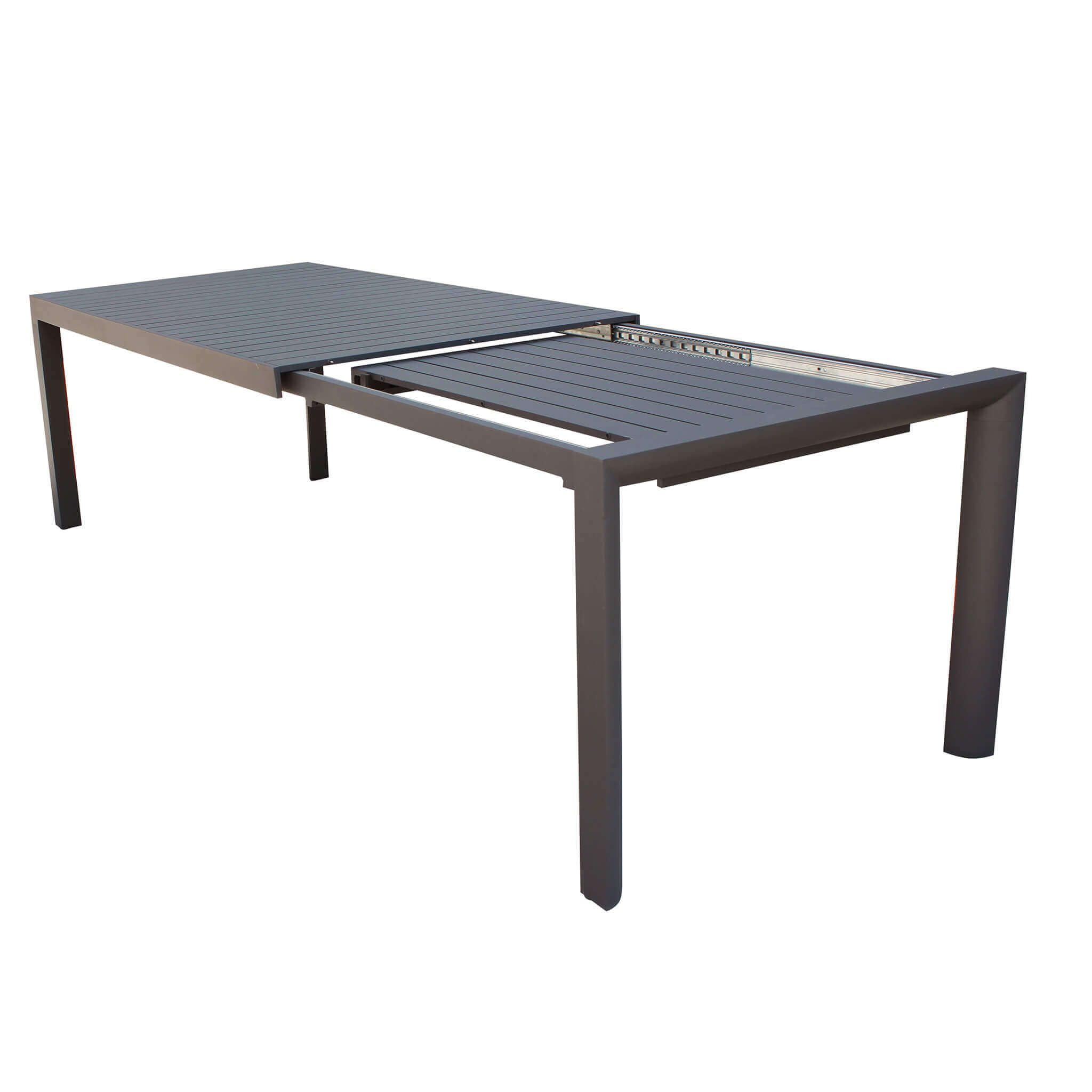 milani home - tavolo da giardino allungabile, alluminio, 10 posti, taupe, piano 160/240 x 70 cm
