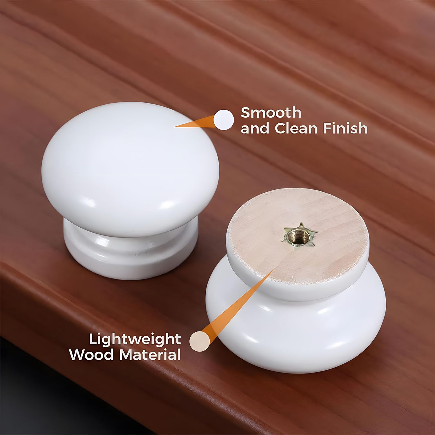 Joyzzz Round Wood Cabinet Knobs, 12pcs Red Paint Kitchen Cabinet Knobs Drawer Knobs, Dresser Knobs Zinc Knobs Drawer Pulls Door Knobs, Dresser Drawer Handles Knobs for Dresser Drawers