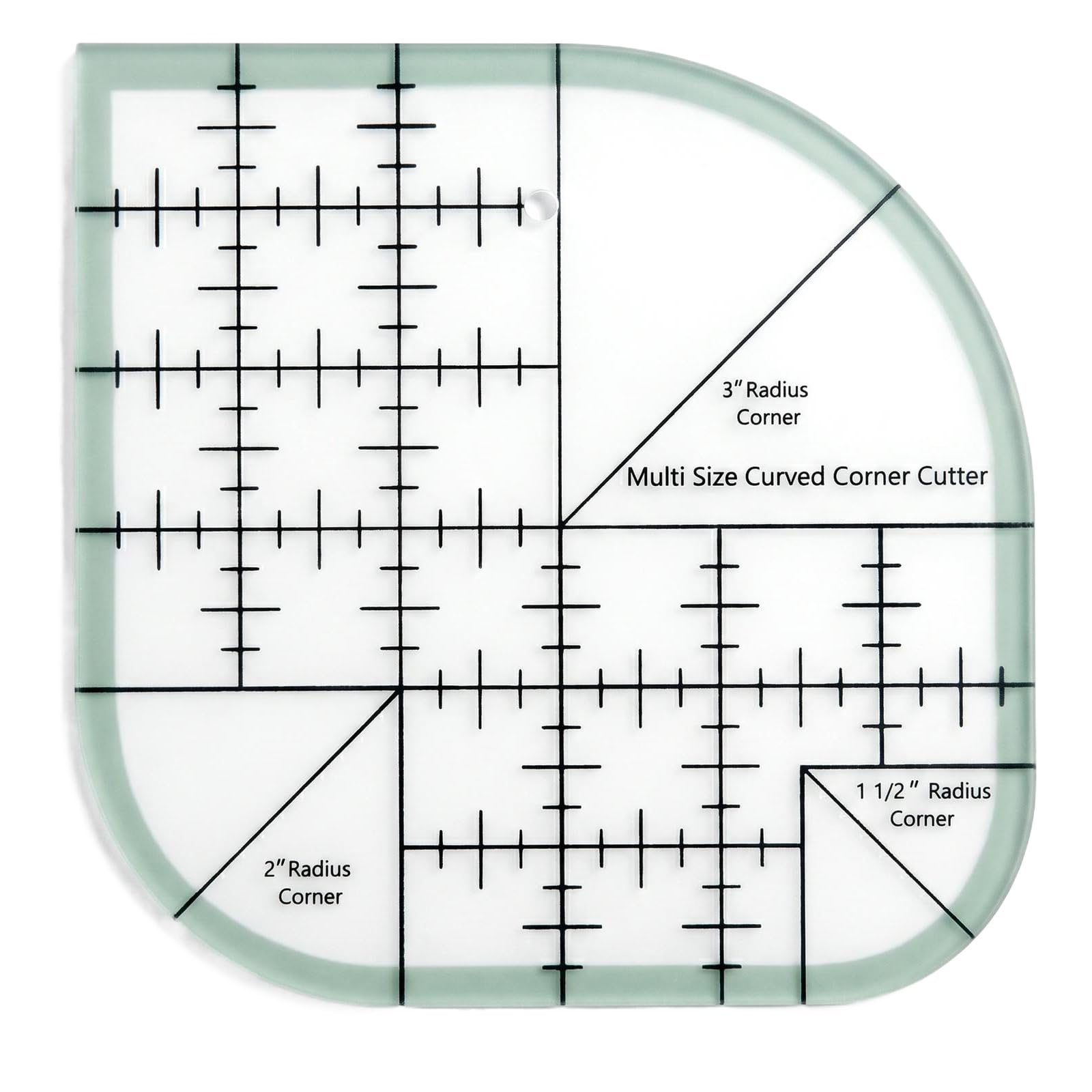 Kemay Curved Corner Cutter Quilt Ruler, Acrylic Sewing Patchwork Ruler Quilting Templates, Multifunctional Sewing Rulers and Guides for Fabric Cutting Craft DIY Supplies