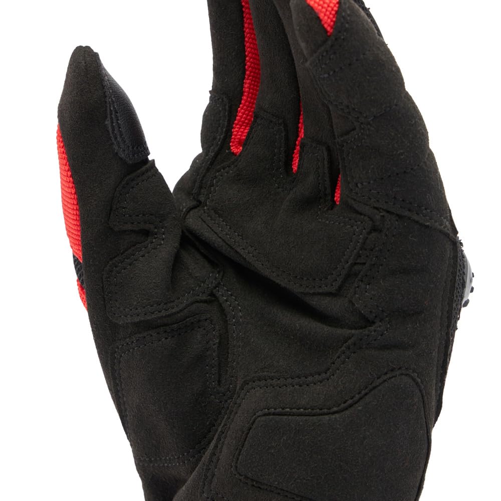 DAINESE - Mig 3 Air Tex Gloves, Guanti Moto Estivi, Tessuto Ventilato, Protezioni sulle Nocche, Touch Screen, Nero/Rosso, XL