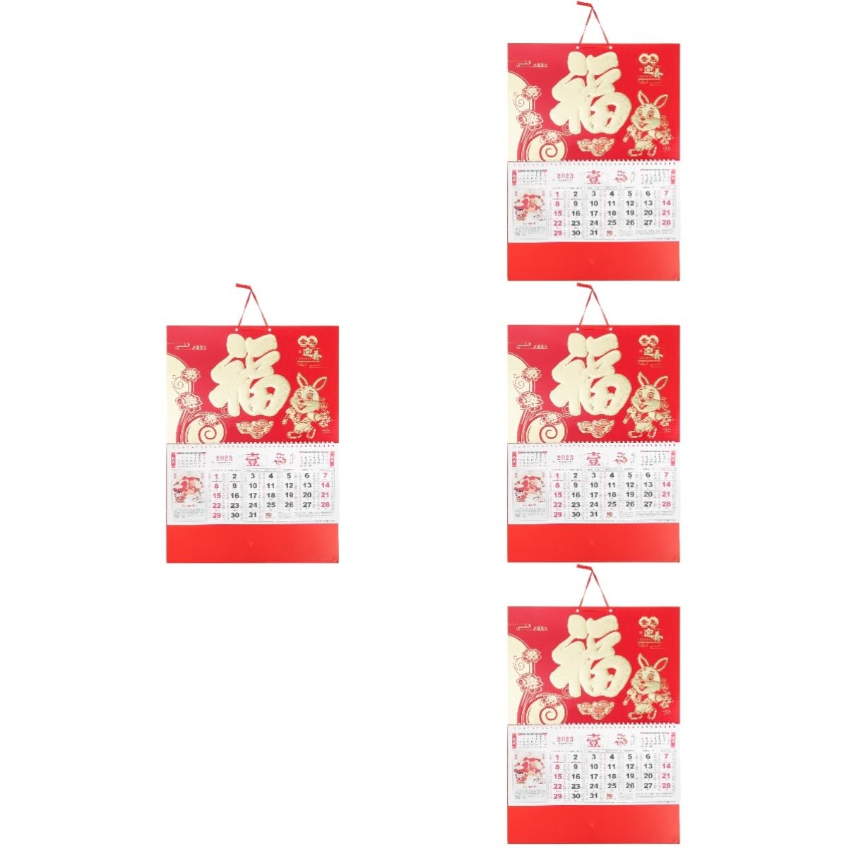 STOBOK 4stücke Chinesischer Wandkalender Monatskalender Für Zuhause Büro Und Dekoration Traditioneller Kalender Mit Monddaten Hochwertige Verarbeitung Zum Aufhängen