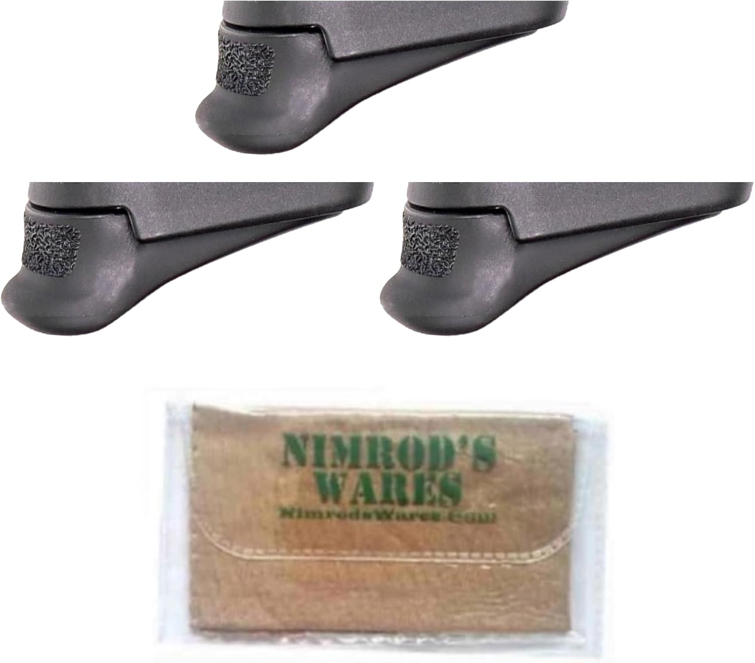 Nimrod's Wares Three Pearce Grip Extensions Compatible with Sig P365X/XL PG-365X Bundle with Microfiber Cloth